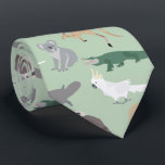 Australian Native Animals Eucalyptus Green Pattern Tie<br><div class="desc">A beautiful native Australian animal pattern featuring illustrations of a koala,  kangaroo,  cockatoo,  Australian birds,  platypus and crocodile. An ideal design for anyone who loves Aussie wild animals and native Australian animals. Perfect gift or home décor.</div>