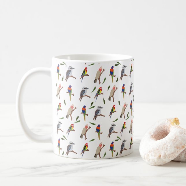 Australian Native Birds Coffee Mug (With Donut)