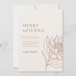 Australian Native Botanicals Waratah Protea Invitation