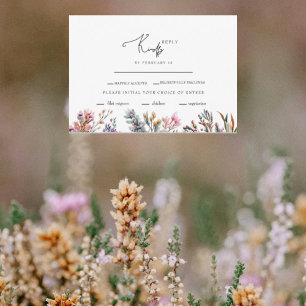 Australian Native Floral Foliage Wedding RSVP Card