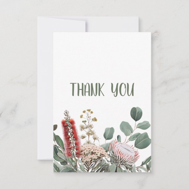 Australian Native Floral Thank You Card (Front)