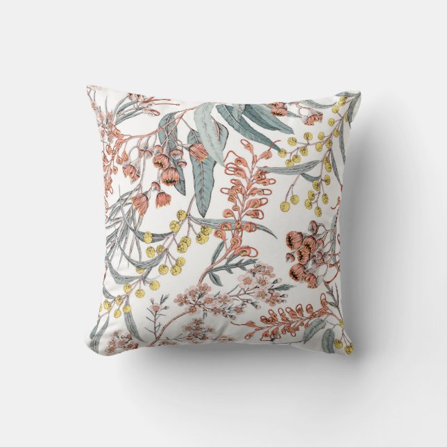 Australian native flowers. Seamless pattern black  Cushion (Front)