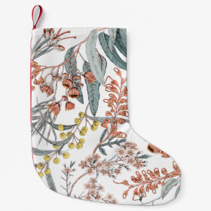 Australian native flowers. Seamless pattern black Small Christmas Stocking
