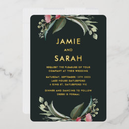 Australian Native Gum Blossom Foil Invitation