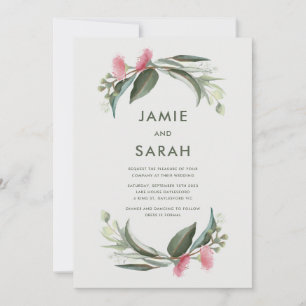 Australian Native Gum Blossom Wedding Invitation