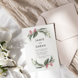 Australian Native Gum Blossom Wedding Invitation
