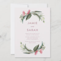 Australian Native Gum Blossom Wedding Invitation
