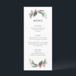 Australian Native Gum Blossom Wedding Menu<br><div class="desc">Introducing our stunning Australian Native Gum Leaf wedding invitation suite, featuring native Australian greenery, paired with a minimalist and modern design that will add an elegant and sophisticated touch to your special day. This design showcases a beautiful, hand-drawn illustration of native Australian greenery and pink gum blossoms, bringing the natural...</div>