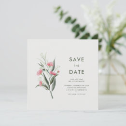Australian Native Gum Blossom Wedding Save The Date