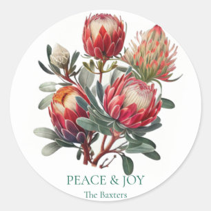 Australian Native Protea Christmas Gift Sticker