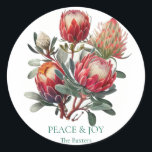 Australian Native Protea Christmas Gift Sticker<br><div class="desc">This beautiful Australian Native Protea Christmas gift sticker is the perfect addition to your precious Christmas Gifts,  Cards and Letters. Native Australian Flowers add that special touch to your very special Christmas Offerings. The perfect finishing touch for the perfect Christmas.</div>