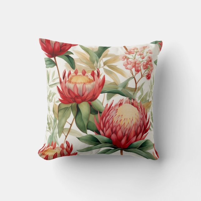 Australian Native Protea Flower II Cushion (Front)
