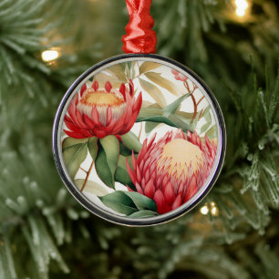 Australian Native Protea Flower II Metal Ornament