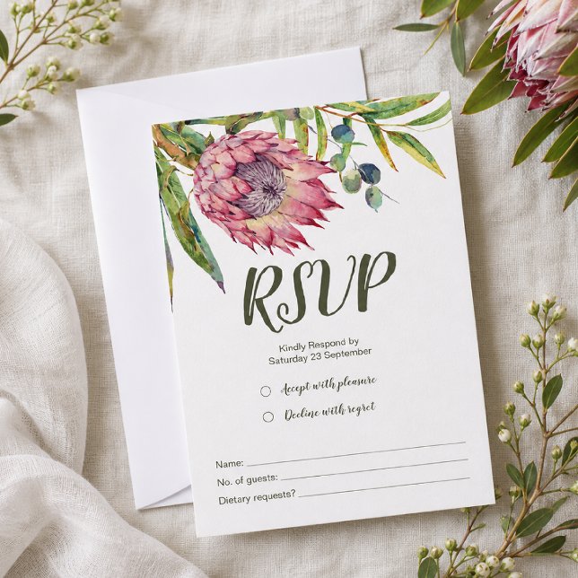 Australian Native Protea RSVP response card (Creator Uploaded)