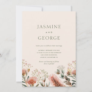 Australian Native Watercolour Wildflower Invitation