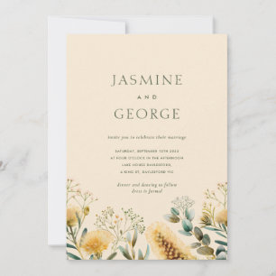 Australian Native Watercolour Wildflower Invitation