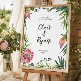 Australian Native Wedding Welcome Sign Poster