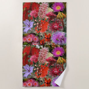 Australian Native Wild Flowers Beach Towel