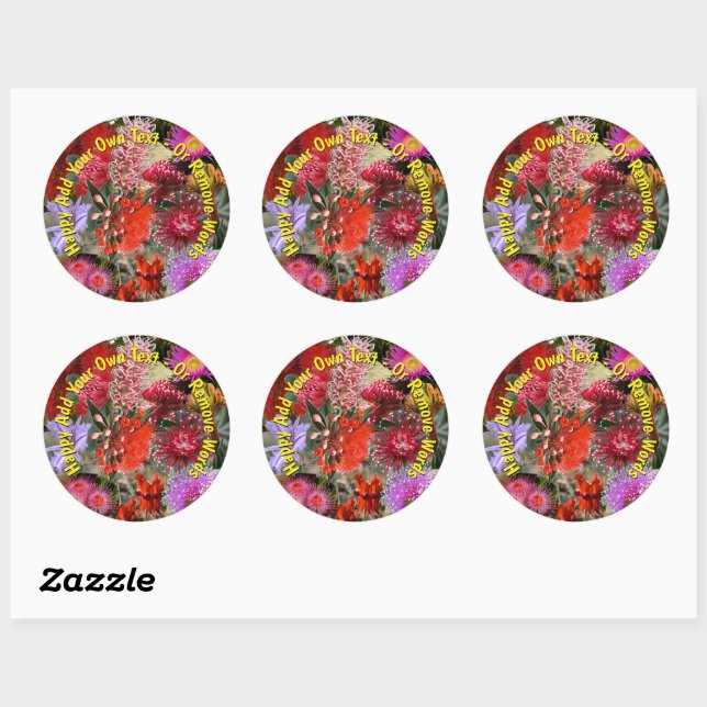 Australian Native Wild Flowers Classic Round Sticker (Sheet)