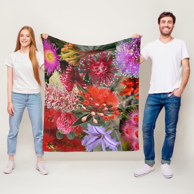Australian Native Wild Flowers Fleece Blanket (In Situ)