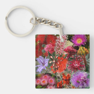 Australian Native Wild Flowers Key Ring