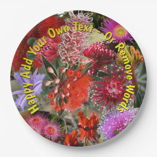 Australian Native Wild Flowers Large 9" Paper Plate