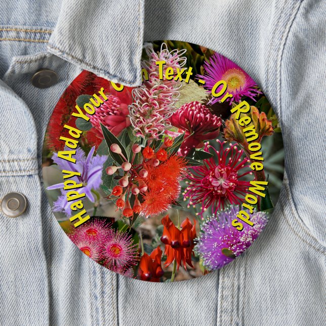 Australian Native Wild Flowers Large Badge (In Situ)