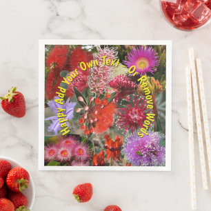 Australian Native Wild Flowers Large Napkin