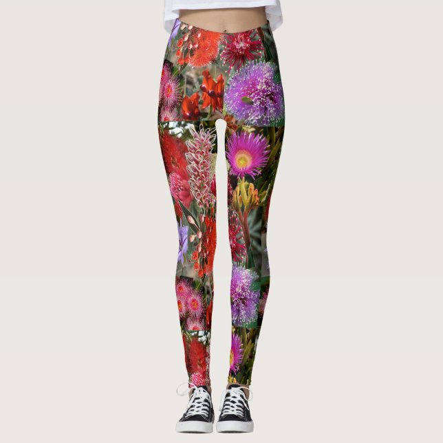 Australian Native Wild Flowers Leggings (Front)