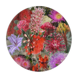 Australian Native Wild Flowers Round Cutting Board