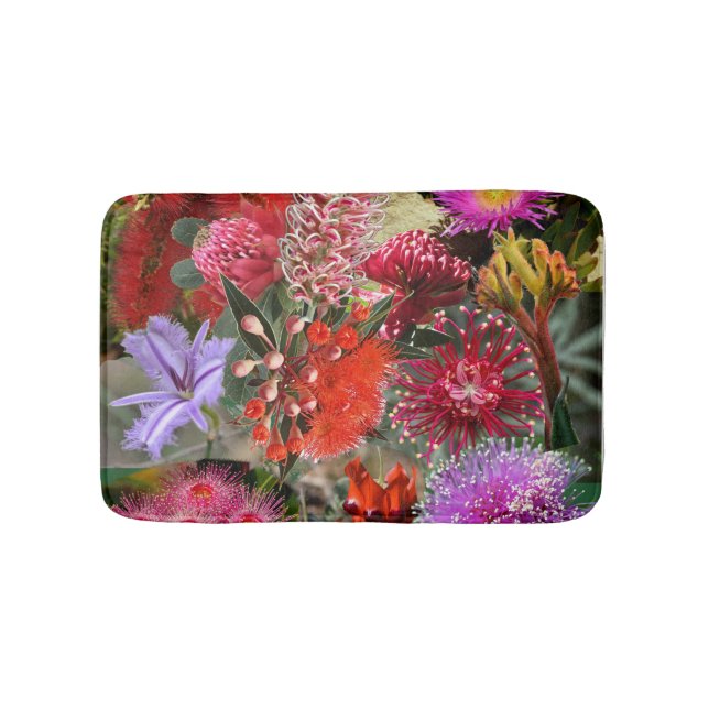 Australian Native Wild Flowers Small Bath Mat (Front)