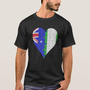 Australian Nigerian Flag Heart T-Shirt