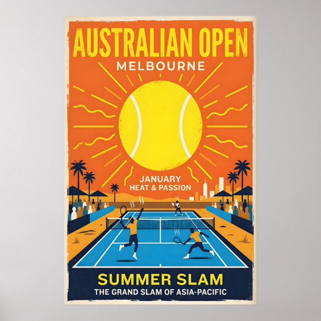 Australian Open Tennis Poster Summer Slam, Bold (Front)