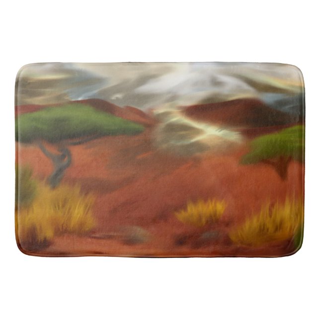 Australian Outback Dawn Abstract Art Bath Mat (Front)