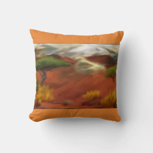 Australian Outback Dawn Abstract Art Cushion