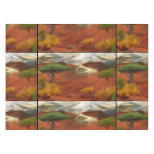 Australian Outback Dawn Abstract Art Tablecloth