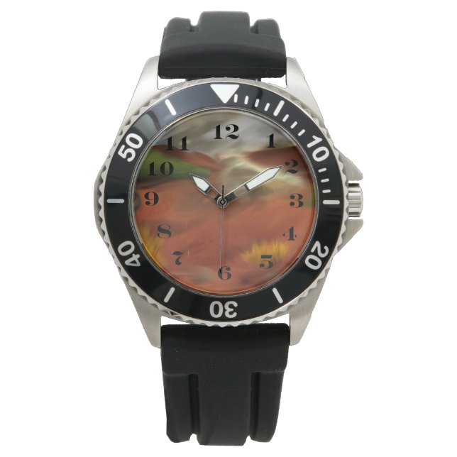 Australian Outback Dawn Abstract Art Watch (Front)