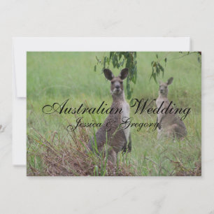 Australian Outback Kangaroos Wedding Invitations