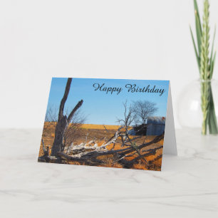 Australian outback landscape blank birthday card