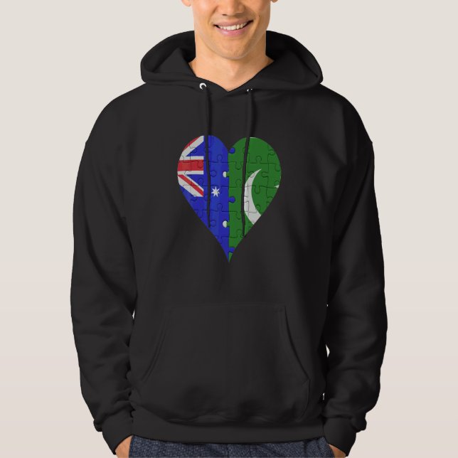 Australian Pakistani Flag Heart Hoodie (Front)