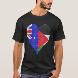 Australian Palestinian Flag Heart T-Shirt