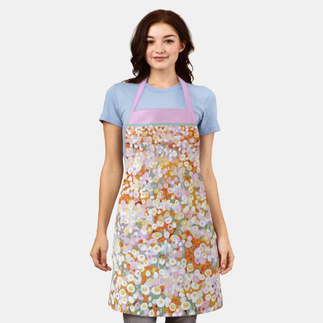 Australian paper daisy wildflowers Print Apron (Worn)