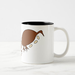 Australian Petroglyphs Bird Egg and Birds Two-Tone Coffee Mug