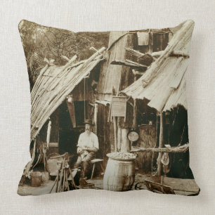 Australian prospector, c.1880s (sepia photo) cushion
