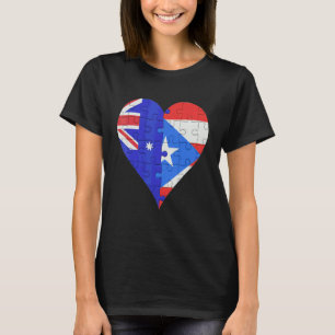 Australian Puerto Rican Flag Heart T-Shirt