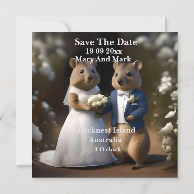 Australian Quokka Marry Me, Save The Date (Front)