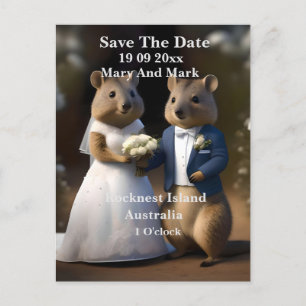 Australian Quokka Marry Me, Save The Date Postcard