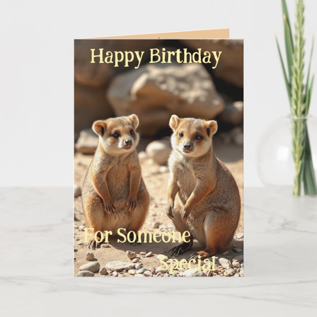 Australian Quokka Twins, Birthday Cards (Front)