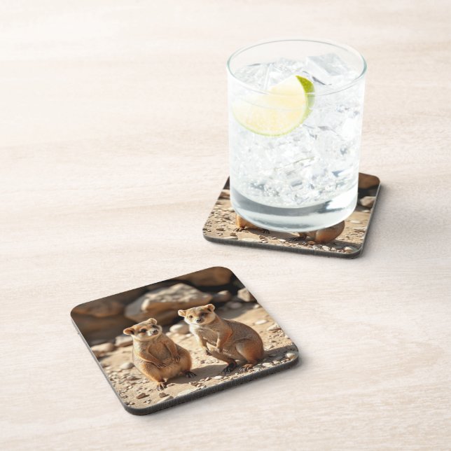 Australian Quokka Twins, Coaster (Right Side)