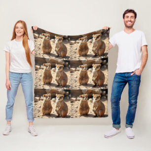 Australian Quokka Twins, Fleece Blanket